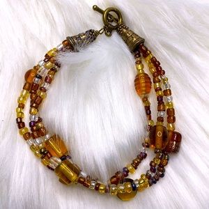 Indian beaded bracelet 3 strand bracelet